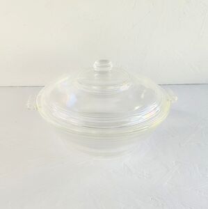 VINTAGE | Mary Dunbar Jewel Tea Clear glass Casserole Heat-Flow Oven Ware 1930